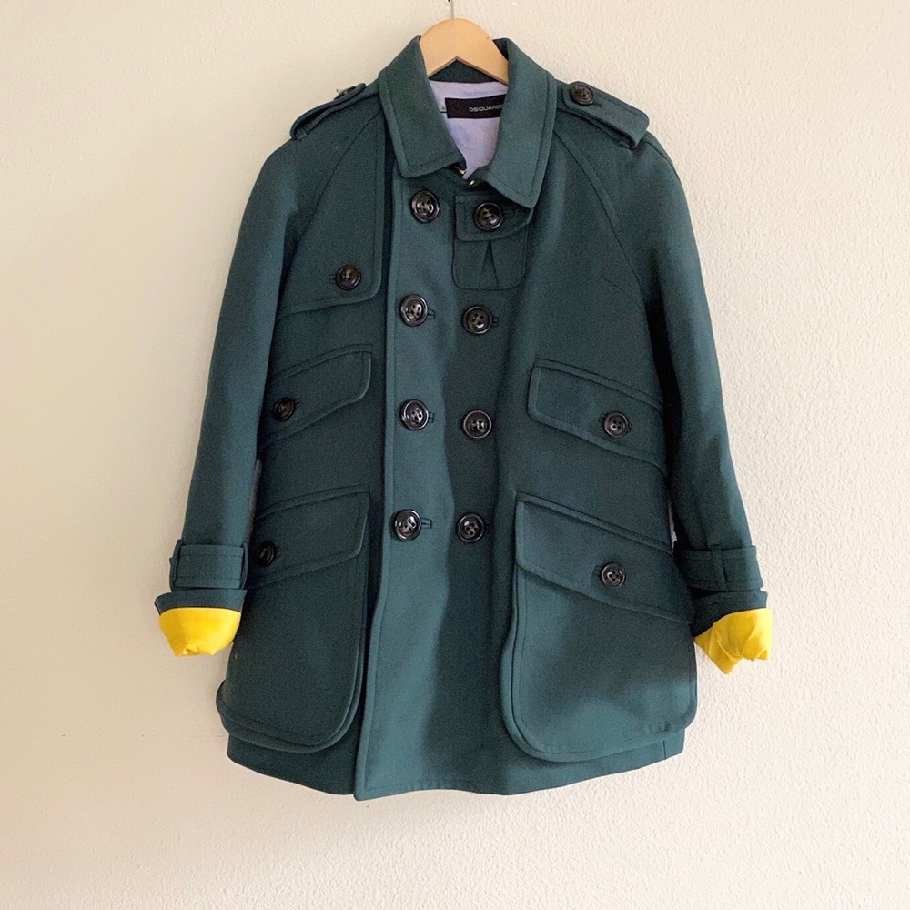 Dsquared2 Green Double Breasted Pea coat SZ 40/4
